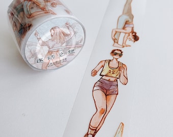 IDAKO Workout Day PET Tape (Large Figures; 184cm/ loop) | Planner Decoration, Scrapbooking, Planner Stickers, Collage, Planner Accessories