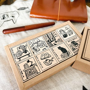 Unimoco EX-LIBRIS Stamp Collection Vol 1. - Can’t Live without Books| Cute Rubber Stamp Set, Wooden Rubber Stamp, Planner Stamps, Stationery