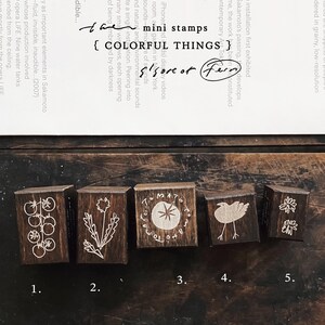 Somesortof.fern Colorful Things Mini Stamps | Tiny Art Stamps for Journal Collage, Scrapbook & Stationery Lovers