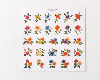 Summer Papi Embroidery Flower Paper Sticker Set|Planner Sticker,  Planner Accessories, Scrapbook Paper, Junk Journal, Gift Wrapping. Collage
