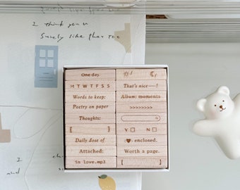 NEW PC X Phavourite 9pt.(4) Tiny Text Rubber Stamps [18 options] | Timeless Rubber Stamp, Functional Stamp Set, Mini Stamps, Stationery Gift