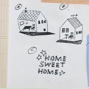 NEU- Kurukynki Nonchalant Collection Stempel - Home Sweet Home | Kawaii Stempel, Planer Zubehör, Journal Stempel, Stationery, Collage