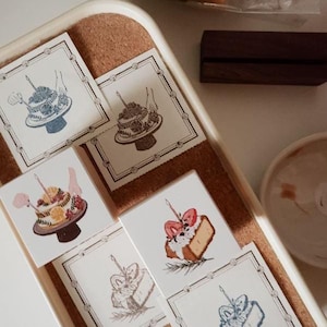 Chop Diam Rubber Stamp - Cake | Cute Wood Rubber Stamp, Planner Stamp, Journal Stamp, Rubber Stamp Set, Kawaii Stationery