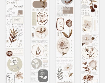 FINAL STOCK Freckles Tea Vol. 3 Masking Tape - Autumn Leaves| Watercolor Illustration Tape, Floral Tape, Scrapbooking, Collage, Junk Journal