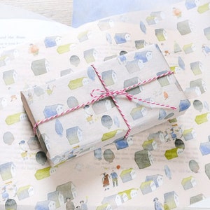 Christmas Edition Dodolulu The Village Washi Wrapping Paper | Christmas Holiday Gift Wrapping Paper, Mail Package Decoration, Christmas Gift