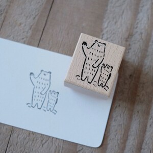 Masao Takahata Stempel - Bärenmama und ihr Baby | Stempel aus Holz, japanisches Briefpapier, Stempel für Planner, Planer Zubehör