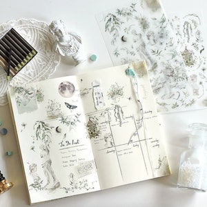 Mu Print-On 146 Roman Garden Planner Stickers |Kawaii Bullet Journal Hobonichi Travelers Notebook Midori Erin Condren Filofax Sticker Pack