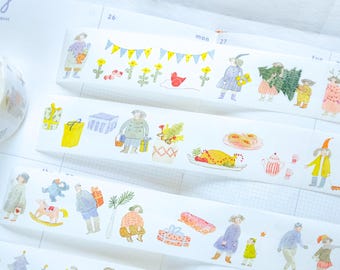 Christmas Edition Dodolulu Japanese Washi Paper Tape -  A Little Bit of Christmas | Christmas Tape, Christmas Sticker, Holiday Masking Tape