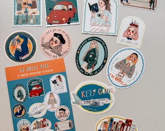 La Dolce Vita Sticker Set - Travel Agency (11 pcs)  La Dolce Vita Girl Stickers, Cute Sticker Pack, Stationery Gift, Kawaii Journal Stickers