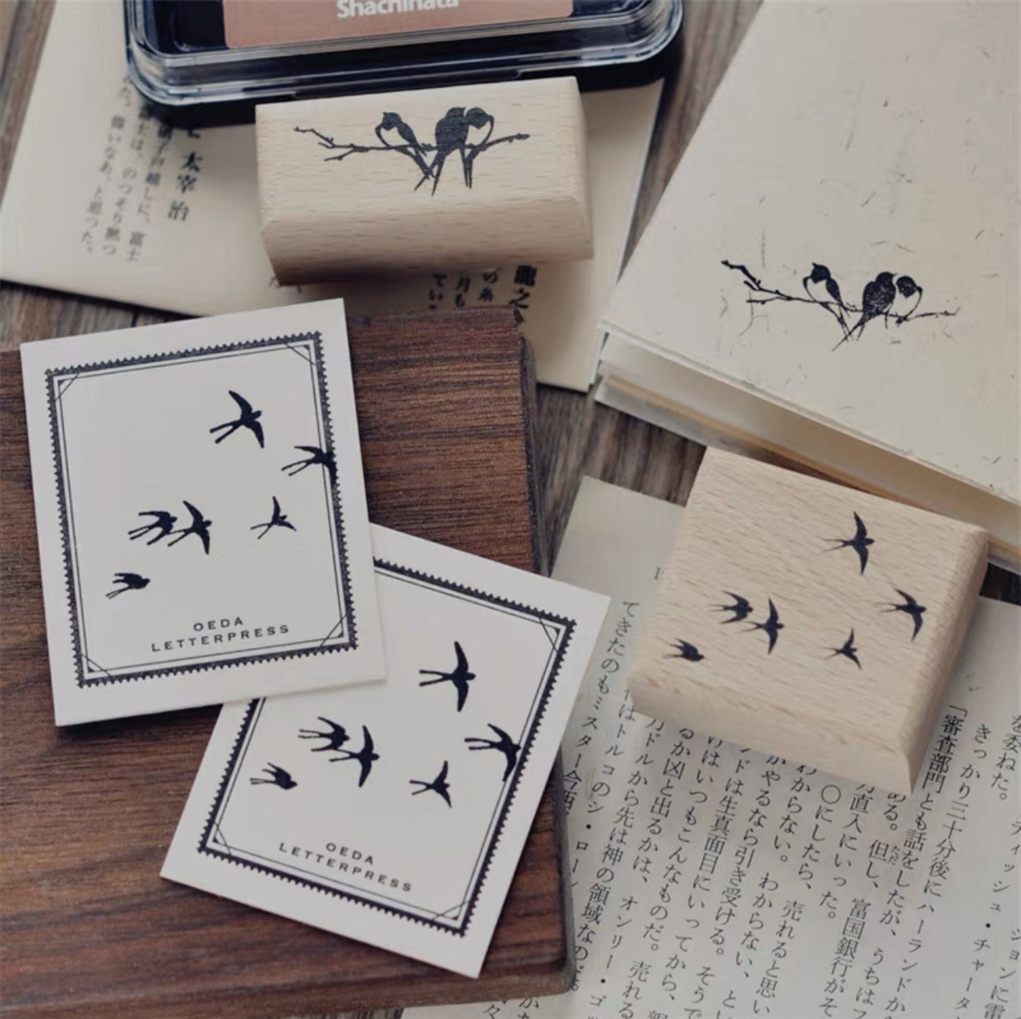 Happy Bird Rubber Stamps, Wood Stamp, Kids Craft, Diy Craft Kit, Card  Making Stamp 