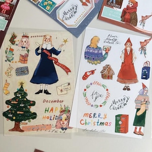 Zestaw naklejek La Dolce Vita Christmas Clear Sticker Set (2 arkusze)| Naklejki świąteczne, Naklejki świąteczne, Naklejki zimowe, Prezent świąteczny, Prezent papierniczy