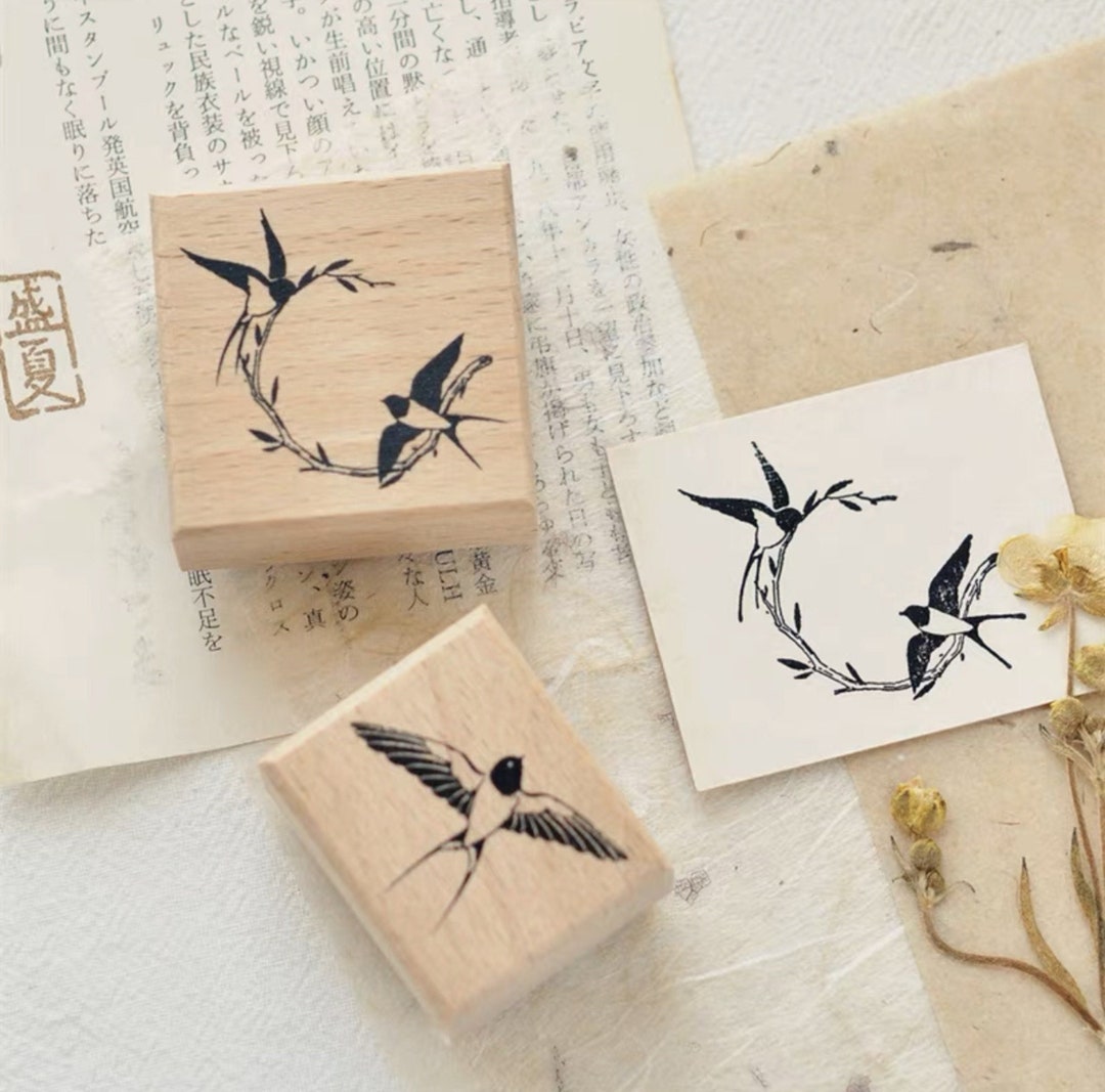Wan Stationeryのツバメ鳥の木製ゴム印 |  ツバメクラフトスタンプ、鳥の木製スタンプ、スクラップブッキングスタンプ、グリーティングカードスタンプ、鳥スタンプ - Etsy 日本