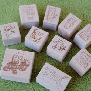 Masao Takahata Tiger Stamp | Cute Wooden Rubber Stamp, Kawaii Japanese Stationery, Planner Stamps, Planner Accessories, Stationery Gift