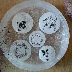 HANEN STUDIO 5e verjaardag Limited Edition stenen postzegels (set B) - "Floral Postmark 2.0"-stempelserie