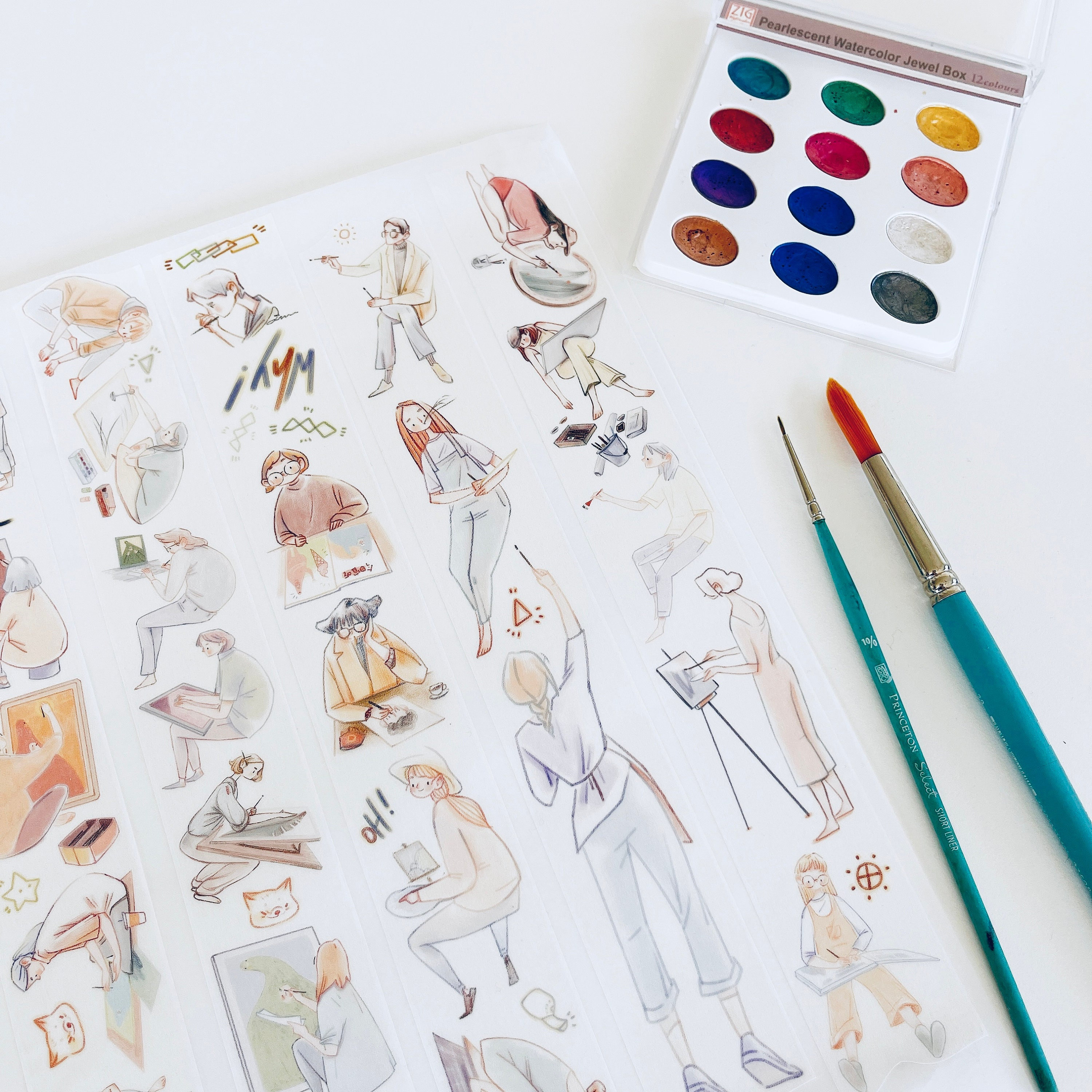 IDAKO Washi Tape - Masterpiece | Cute Masking Tape, Scrapbooking, Paper Collage, Planner Accessories, Junk Journal, Pencil Color Stickers