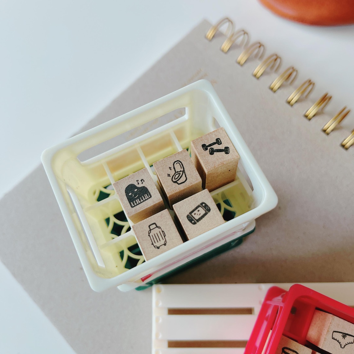 Planner Rabber Wan Studio Series 3 Mini Planner Daily Stamp | Mini Wooden Rubber Stamp ...