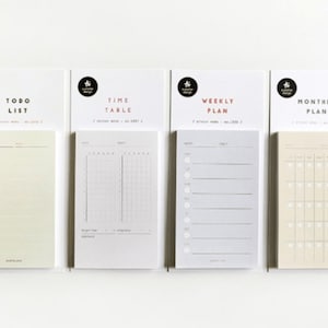 Suatelier Sticky Memo Pad -Planning 1936-1939 | Planner Accessories, Minimal Style Stationery, Korean Stationery, Sticky Notes, Jounral