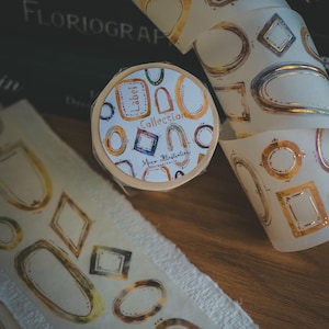 Meow Label Collection Washi Tape with Gold Foil | Cute Stationery, Journal Masking Tape, Planner Accessories, Junk Journal, Scrapbooking