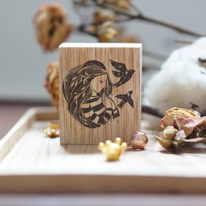 Tampon en caoutchouc pour projet Black Milk - Trésor | Mignon tampon en caoutchouc en bois, tampon en bois, tampons de carnet, papeterie kawaii, cadeau de papeterie