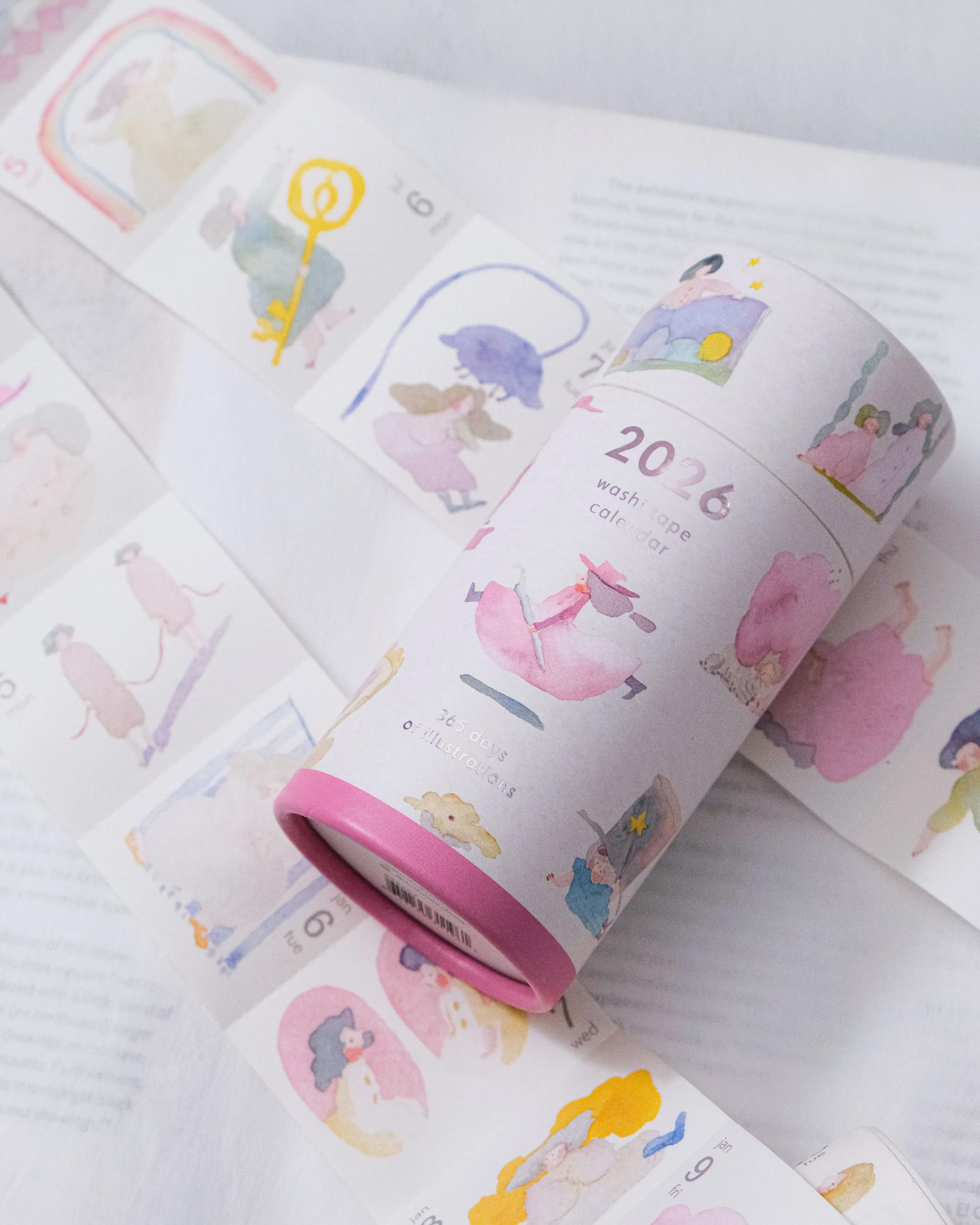 dodolulu 365days 和紙 カレンダー PETテープ Dodolulu 365 Days Illustrated Washi Tape Calendar | Daily Art Tape