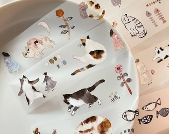 1 Loop Meow Collection Floral Washi PET Tape Sample Butterfly and