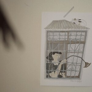 Postal Misshoegg - Gato fora da janela