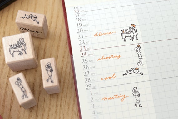 Monthly Habit Tracker, Calendar Stamp, journal Rub Self-inking Stamp |  Zazzle