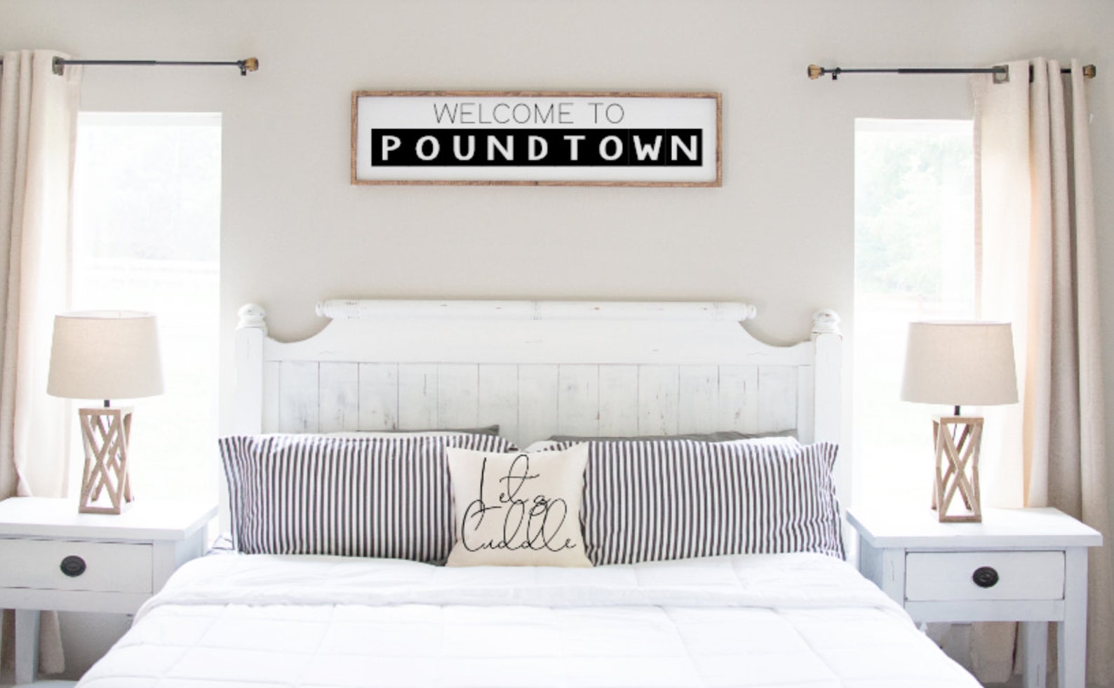 To Poundtown Above The Bed Sign Funny Bedroom Sign Etsy