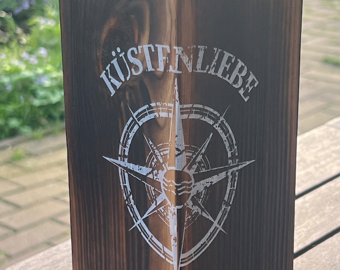 Featured listing image: Windlicht Terrasse Maritim "Küstenliebe", maritime deko, Terrassendeko, Holzstele, Geschenk Hochzeit, Geschenk Geburtstag, Gartendeko,