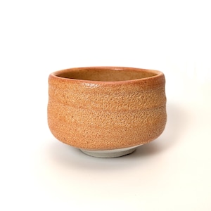 Made in Japan Akashino Mino Ware Orange Matcha Bowl | Handcrafted Japanese Chawan | Traditional Textured Tool | Gifu Pottery