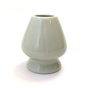 Light Green Matcha Whisk Holder: Handmade Ceramic Chasen Rest