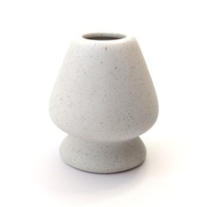 Matte White Matcha Whisk Holder – Ceramic Chasen Rest for Japanese Tea Ceremony | Handmade White Chasen Holder for Traditional Matcha Ritual