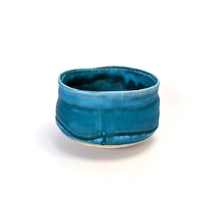 Made in Japan Usuaoi Mino Ware Turquoise BlueMatcha Bowl | Handcrafted Japanese Chawan | Traditional Matcha Tool | Gifu Pottery