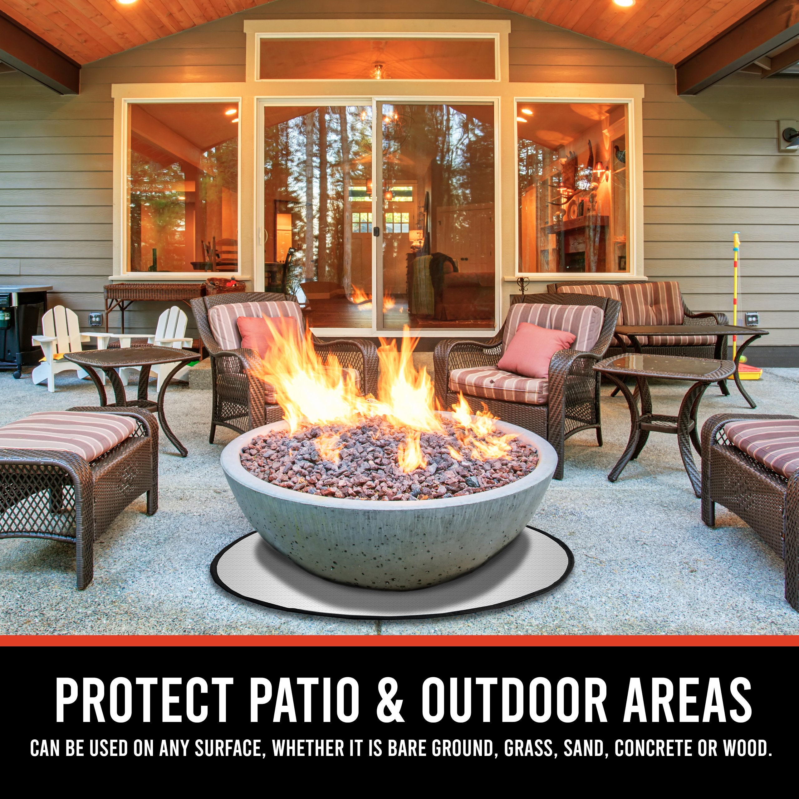 Fire Pit Mat Fireproof Mat for Under Firepit Twosided Etsy