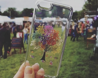 Real Pressed Tree of Life Phone Case, Dried Flowers Case,Samsung Galaxy S10 S9 S8 S7 case, iphone 5 6 7 8 plus x xr xs 11 12 13 pro max case
