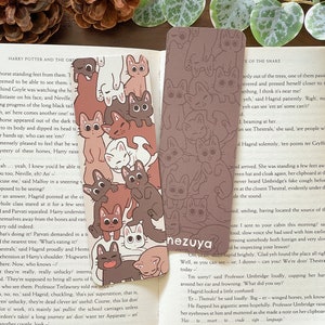 Gatitos marrones - Marcapáginas / Arte digital, Ilustración, Libros, lectura, kawaii, Papelería, gato lindo