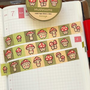 Pilze - Washi Tape | Cottagecore Washi Tape, Digital Art, Aufkleber, Journal, Scrapbook, Planer, Kawaii Stationery