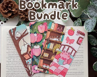 Bookmark Bundle | Digital Art, Illustration, Books, reading, kawaii, Stationery, cute