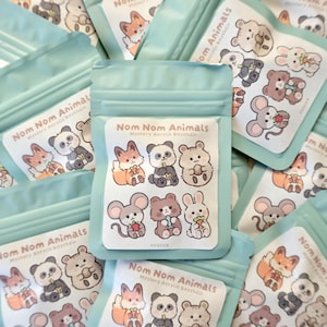 Nom Nom Animals Mystery Keychain | Transparent Acrylic Charm | Blind Bag