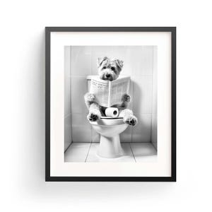 Soft Coated Wheaten Terrier Wall Art grappig badkamer decor hond in toilet dier in toilet dierenwinkel Art Terriër cadeau digitale download hondencadeau