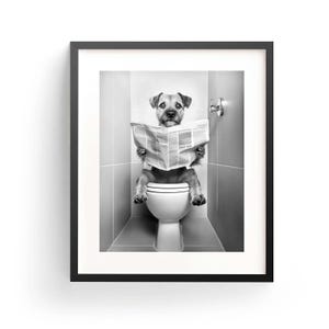 Border Terrier Dog Wall Art Cute Border Terrier Funny Bathroom Border Terrier Print Funny Border Terrier Dog Lover Gift Adorable Animal Art