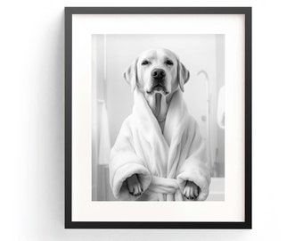 Labrador Dog Print Retriever Bathrobe Labrador Retriever Cute Labrador Dog Retriever Art Labrador Dog Gift Retriever Dog Decor Kids Bathroom