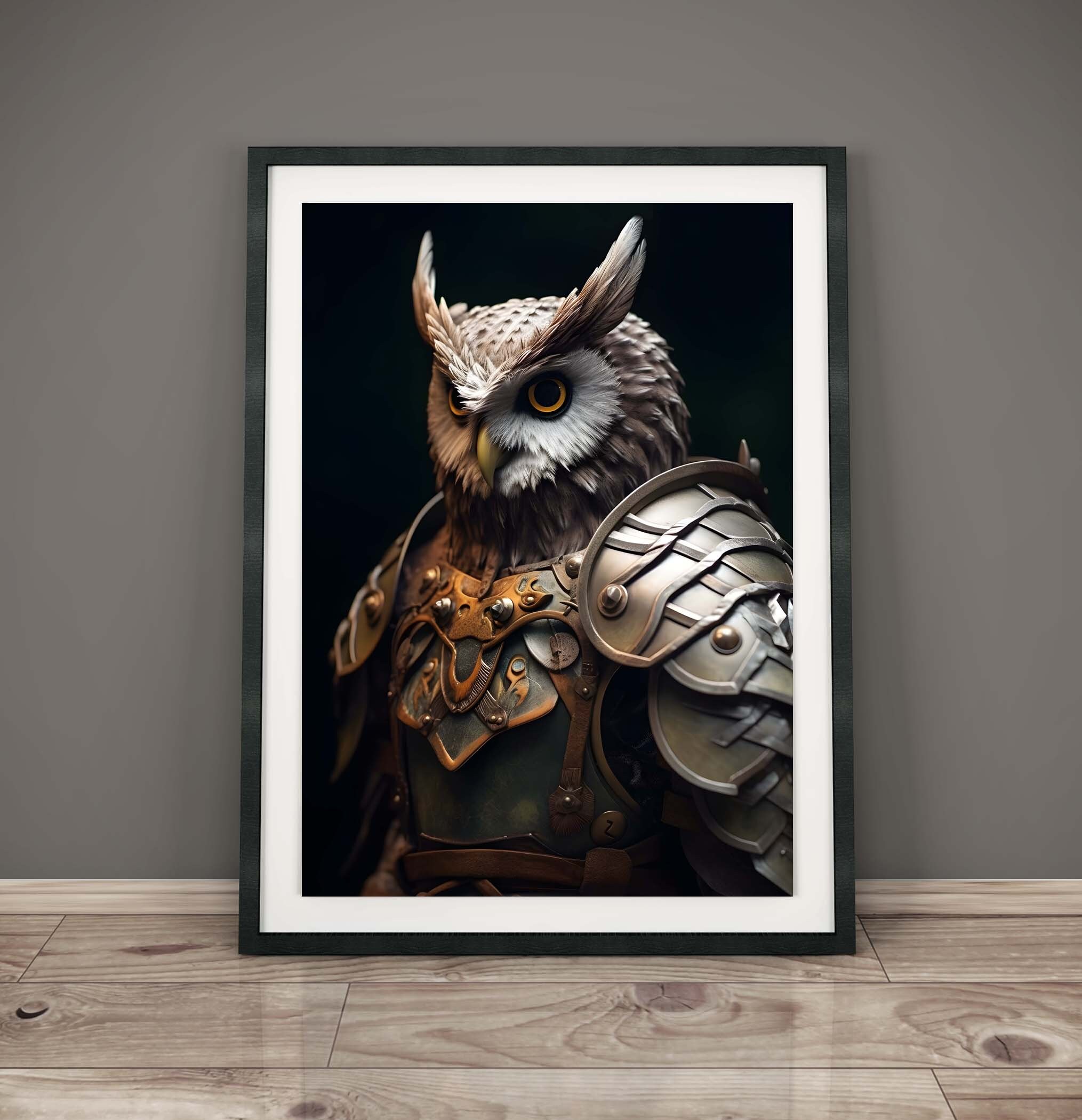 Owl Art Print Owl Lover Owl Portrait Owl Poster Gifts Hoot Art Print Owl Warrior Art Wildlife Bird N