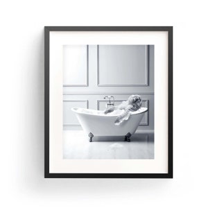 Monkey in a Tub Wall Decor Bathroom Monkey Taking Shower Cute Monkey Poster Kids Bathroom Art Instant Download