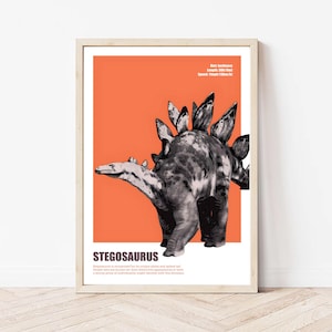 Stegosaurus Print Dinosaur Wall Art Dino Illustration Dinosaur Nursery Kids Room Decor Nursery Wall Art Dinosaur Print Children Art Print