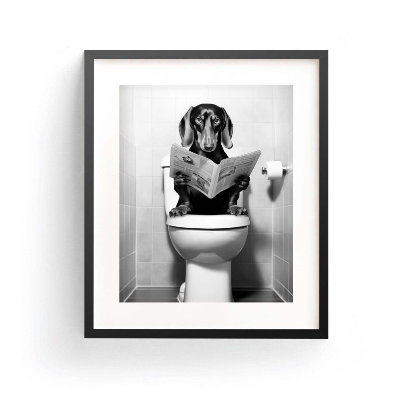 Dachshund Wall Art Funny Bathroom Dachshund Gift Dachshund Poster