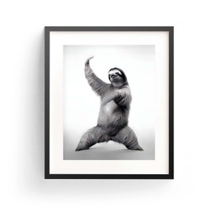 Sloth Wall Art Sloth Art Print Funny Sloth Art Cute Sloth Print Sloth Funny Poster Nuesery Sloth Art Sloth Yoga Pose Sloth Art Decor