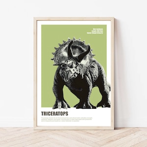 Triceratops Print Dinosaur Wall Art Dino Illustration Dinosaur Nursery Kids Room Decor Nursery Wall Art Dinosaur Print Children Art Print