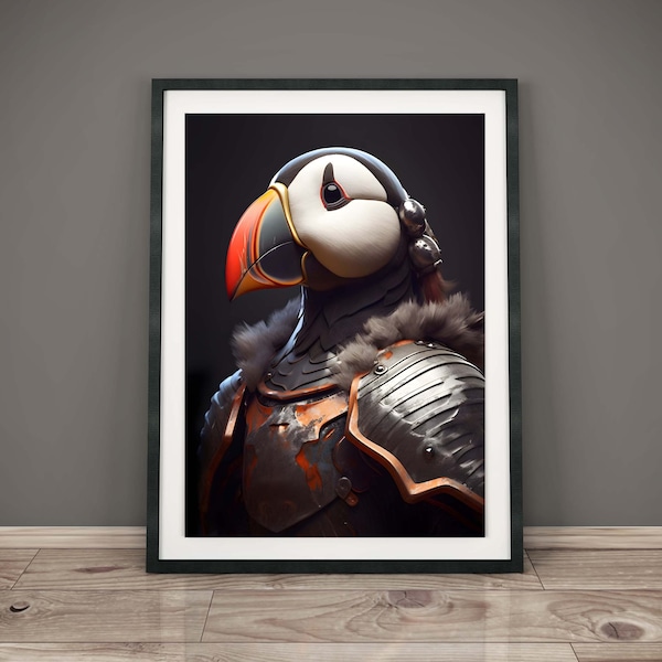 Puffins Art Print Puffins Bird Lover Puffins Warrior Puffins Bird Gifts Puffins Bird Art Atlantic Puffin Seabird Gifts Puffins Portrait