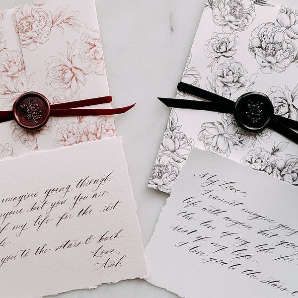 love letter paper design pdf Calligraphed Love Letter | Custom, Handwritten | for Valentine’s Day| Birthday | Anniversary Gift | Wedding